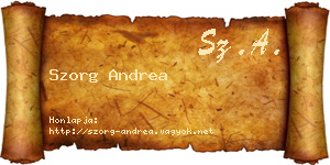Szorg Andrea névjegykártya